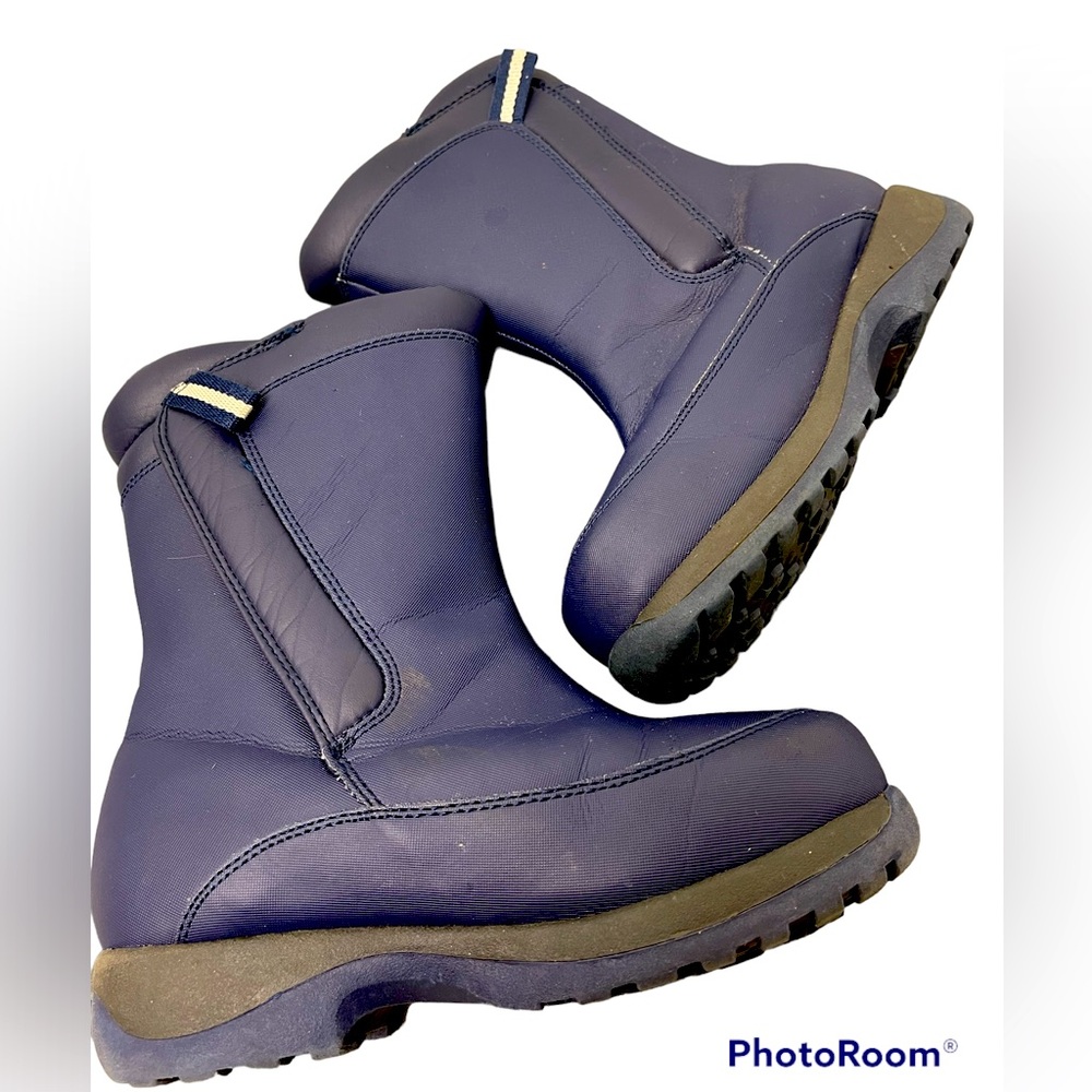 Land’s End Boys Navy Snow/Winter Boots Size 3M - Picture 1 of 10